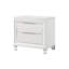 Ensemble de chambre à coucher Queen, blanc perle et argent, 3 pièces avec 2 tables de chevet-136169557