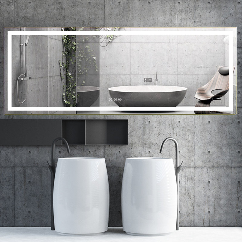 Miroir de salle de bain mural AMANI, 36 po x 118 po