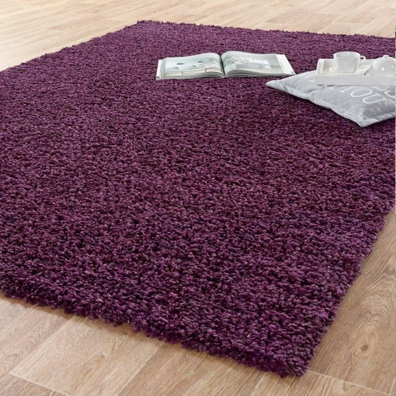 Kyal Solid Colour Shag Area Rug, Rectangle 200 x 290cm