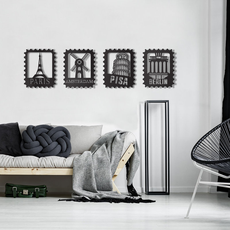Stylish Decorative Metal Wall Accessory, Black, 11.8 x 14.6 inches | 100% Metal Construction, Thickness: 0.08 inches | Easy Wall Mount Design, Perfect for Home Decor & Modern Aesthetics, Durable and Elegant