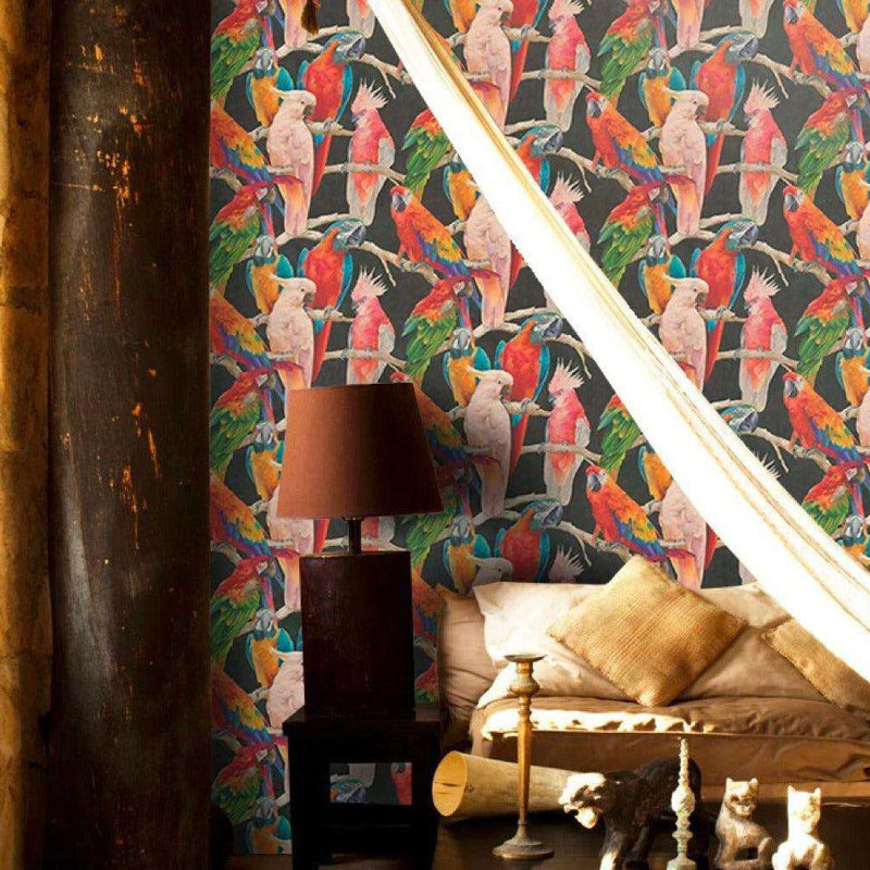 Parrot Wallpaper Black