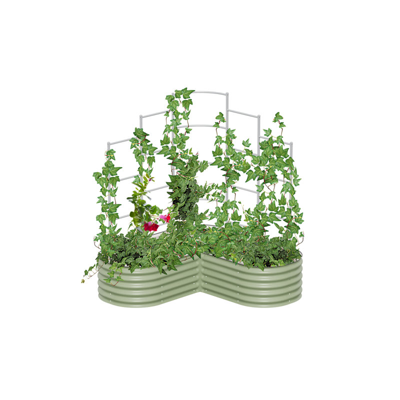 Modular Metal L-Shaped Garden Wall Trellis System