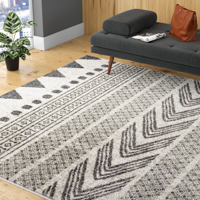 Tapis géométrique gris Berger, Rectangle 8 pi x 10 pi