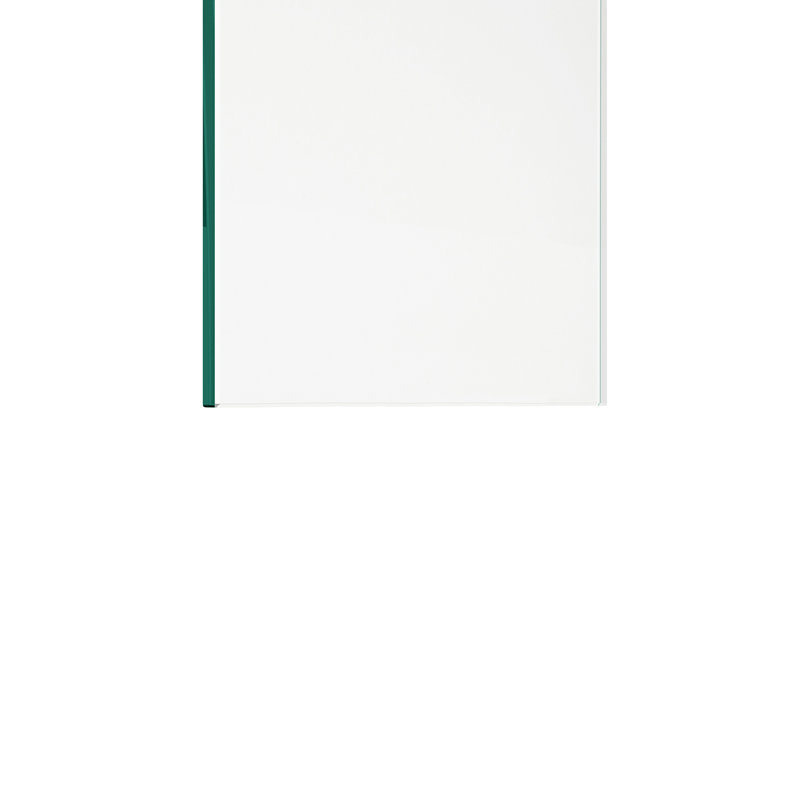 34 3/8 po x 6 po Panneau d'atterrissage en verre transparent Lucid, support noir, H 34,38 po x l 6 po x P 0,39 po, Noir mat