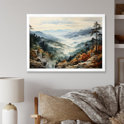Green White] Mountains Mystic Range, reproduction d'art sur toile