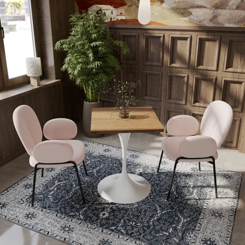 Table de salle à manger Verve, Brun cognac, Blanc