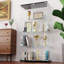 Vitrine H 64,5 "avec 4 tablettes, vitrine en verre trempé à deux portes avec plateau en MDF et base pour le salon ou la salle à manger-100682696