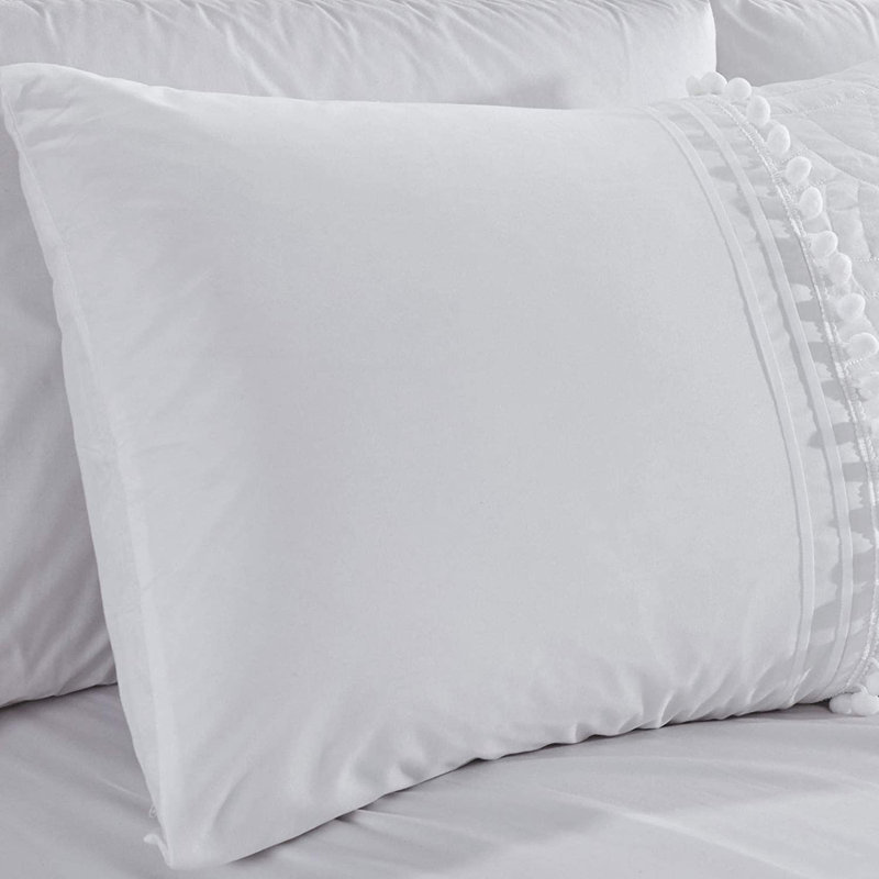 Modern & Contemporary Polyester Floral Comforter, California King Comforter + 6 Additional Pieces, Pale Blue