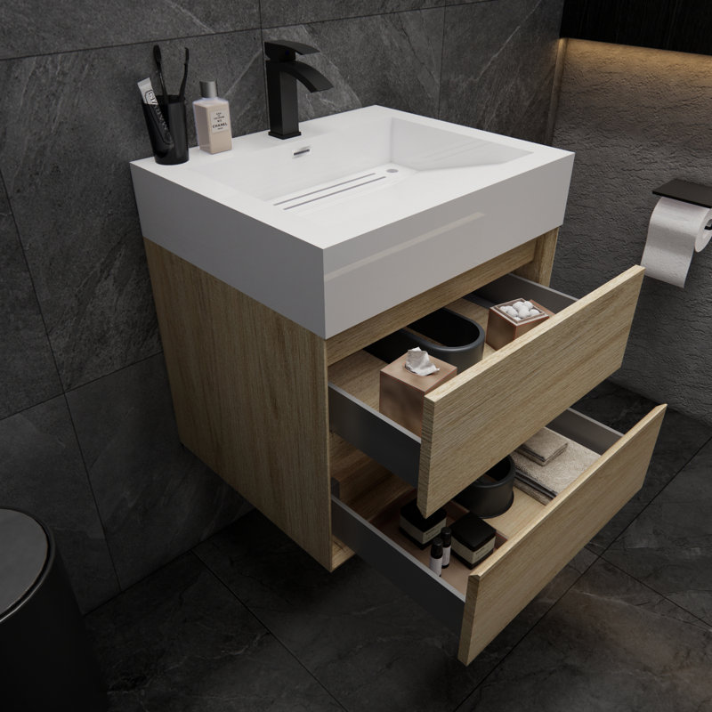 Meuble-lavabo simple 24 po Albizu, Café