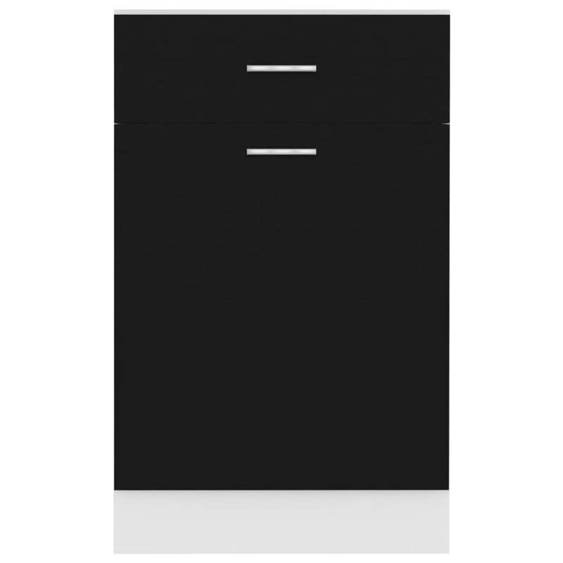 vidaXL Drawer Bottom Cabinet Lyon Black Engineered Wood 19.7 x 18.1 x 32.1 in, Black