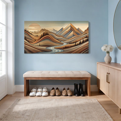 «Abstract Mountain Landscape», ensemble de 1 reproduction d'art sur toile tendue sur toile