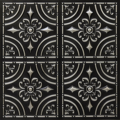 Wrought Iron 2 Ft. X 2 Ft. Glue-Up PVC Ceiling Tile