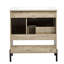 Meuble-lavabo moderne de 30 po avec lavabo en céramique, compartiments à tiroirs profonds, armoire, tablette ouverte, finition grain de bois, solution de tiroir pour armoire de rangement, porte, structure en bois, pieds en métal, teinture