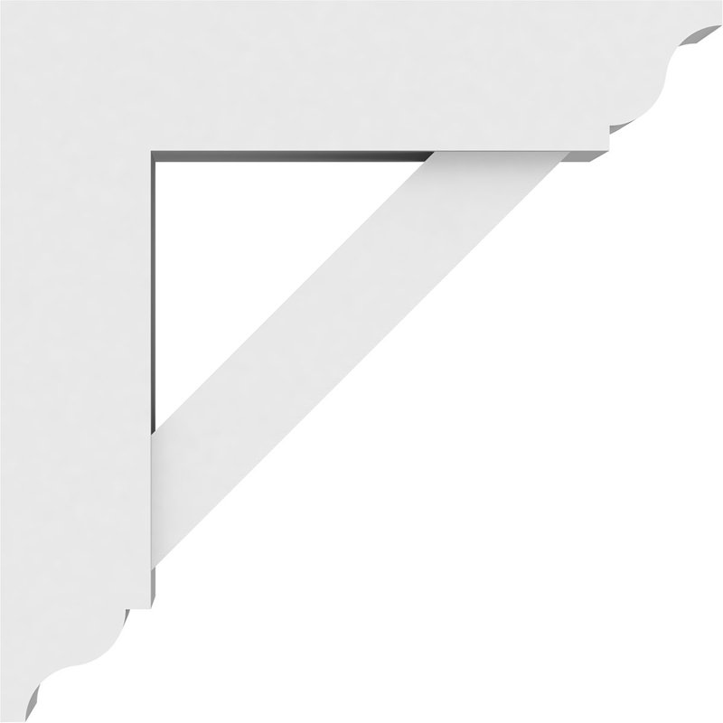 Support standard en PVC de qualité architecturale avec extrémités traditionnelles, H 12 po x l 3 po x P 12 po