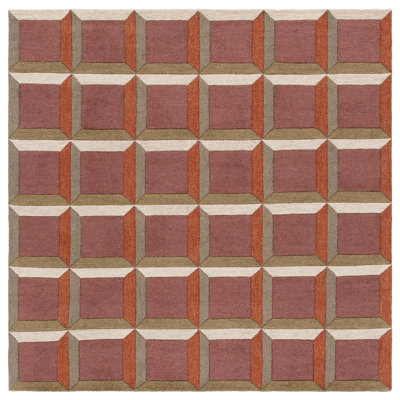 Nickelsen Hand-Tufted Geometric Area Rug