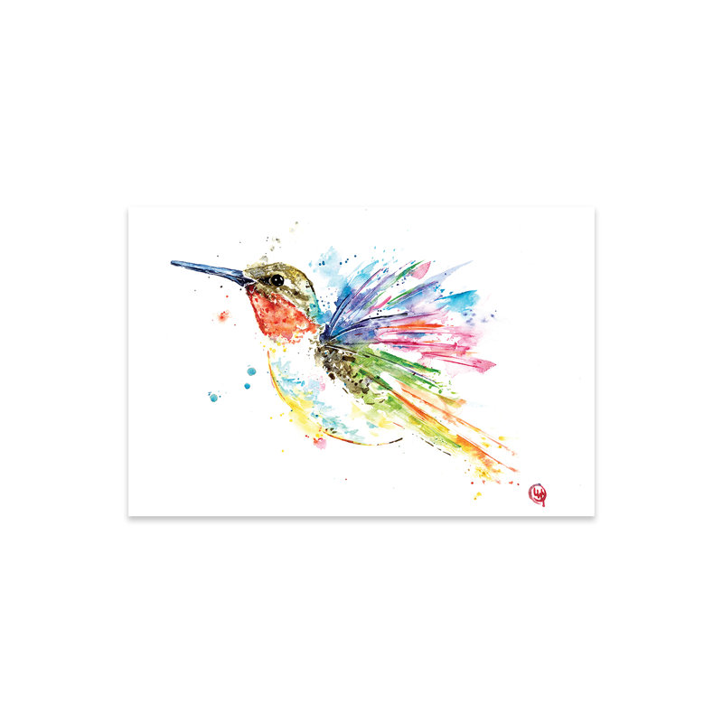 «Ruby Hummingbird» par Lisa Whitehouse - impression sans cadre, H 16 po x l 24 po x P 0,25 po