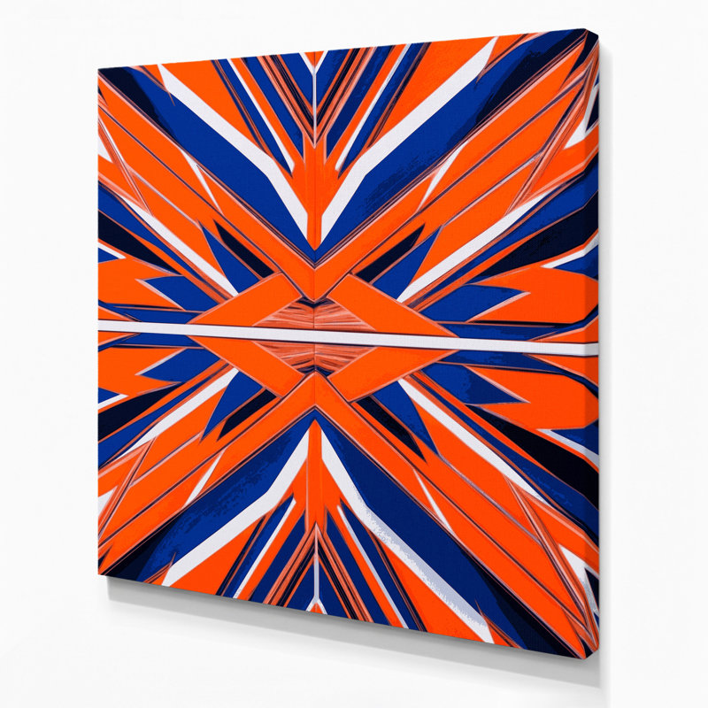 Hard Edge 87 Blue Canvas Wall Art, 32" H x 32" W