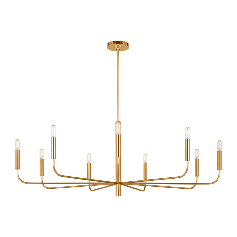 Brianna Wide Chandelier, Burnished Brass