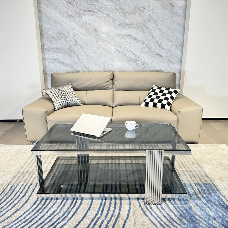 Table basse Clate, Noir, Argent