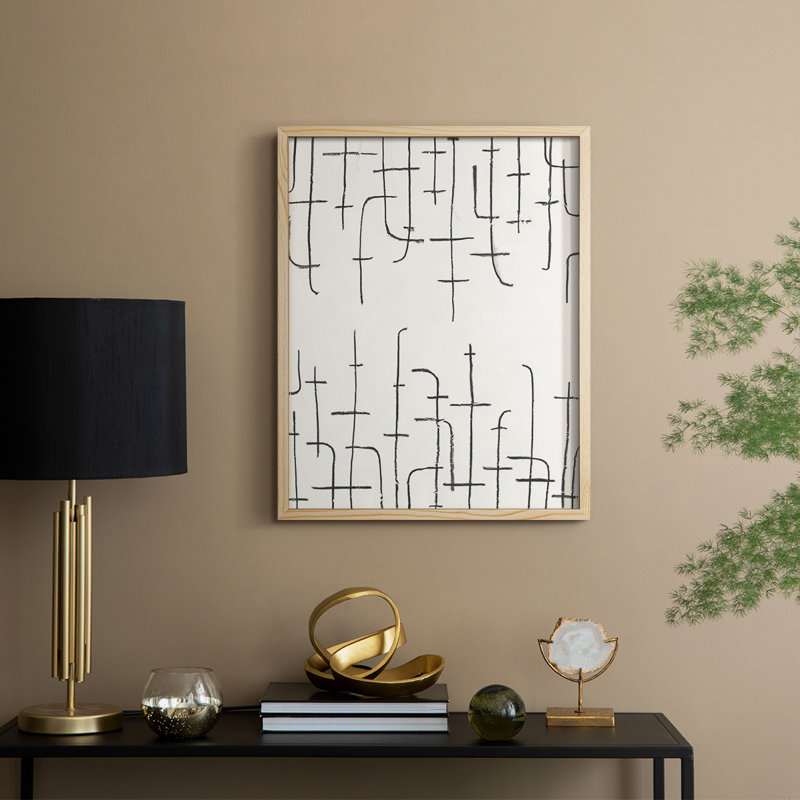 Arrangement vertical I, reproduction encadrée - bois massif