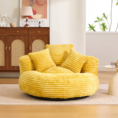 Fauteuil à billes, fauteuil à billes pour adultes, enfants, fauteuil à billes surdimensionné en velours côtelé avec 3 coussins et accoudoirs, fauteuil à billes et canapé paresseux avec rembourrage en mousse