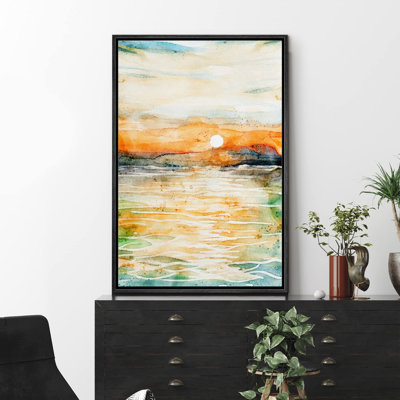 Abstract Colorful Strokes " Watercolor Explosion Sunset Ocean "