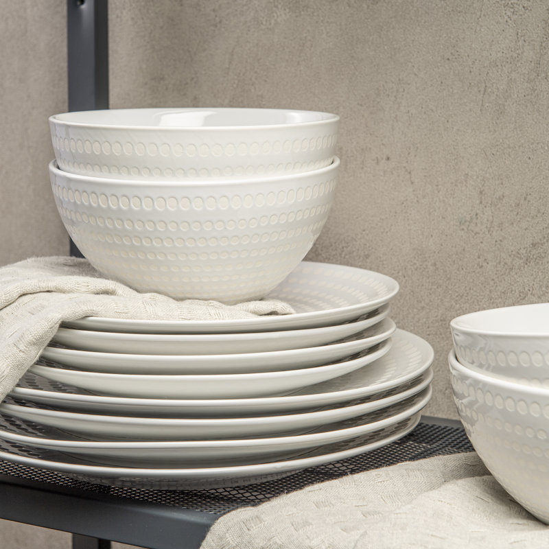 12-Piece Ceramic Dinnerware Set-Bijou Designs