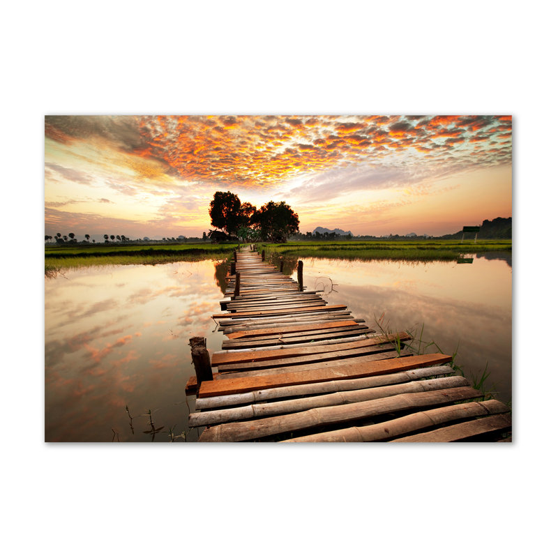 Wooden Bridge - Wrapped Canvas Print