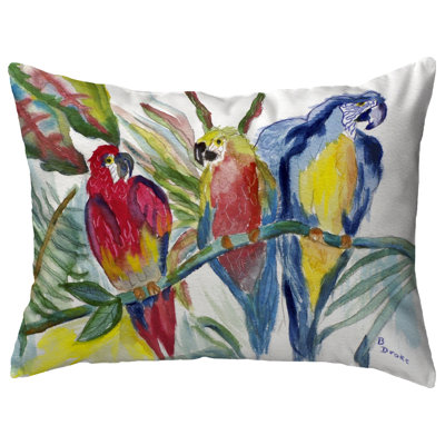  Parrot Family Outdoor Rectangular Pillow Cover & Insert