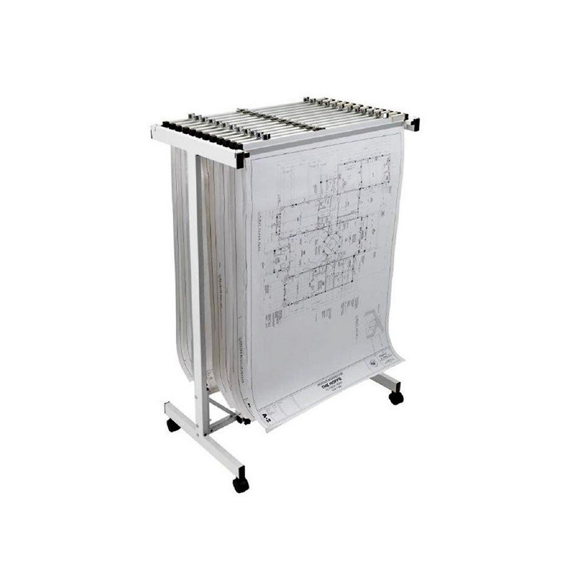 Gray Expandable Mobile Blueprint Plan Center with Steel Frame
