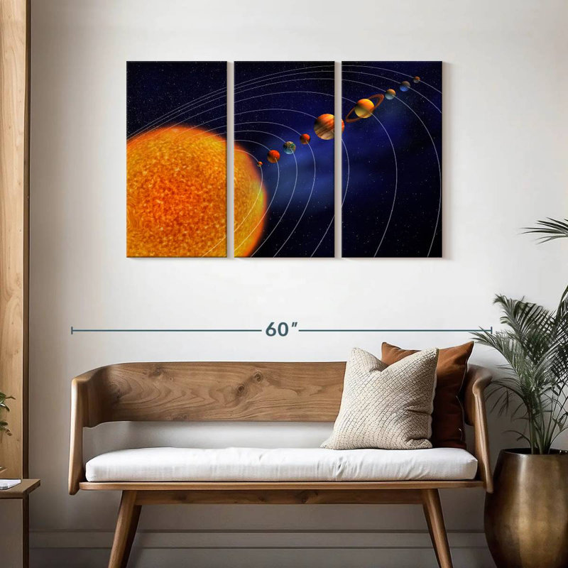 Solar System Planetary Orbit, 28" H x 45" W
