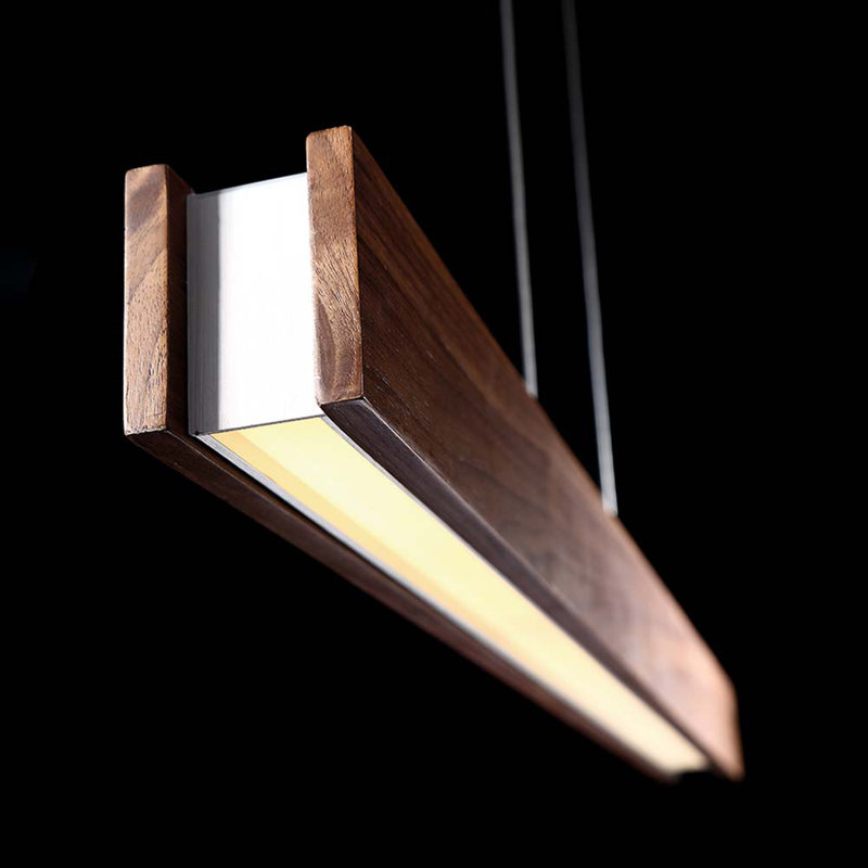 Drift Single Light Glass Dimmable LED Pendant, 3" H x 38" W x 2" D, Dark Walnut