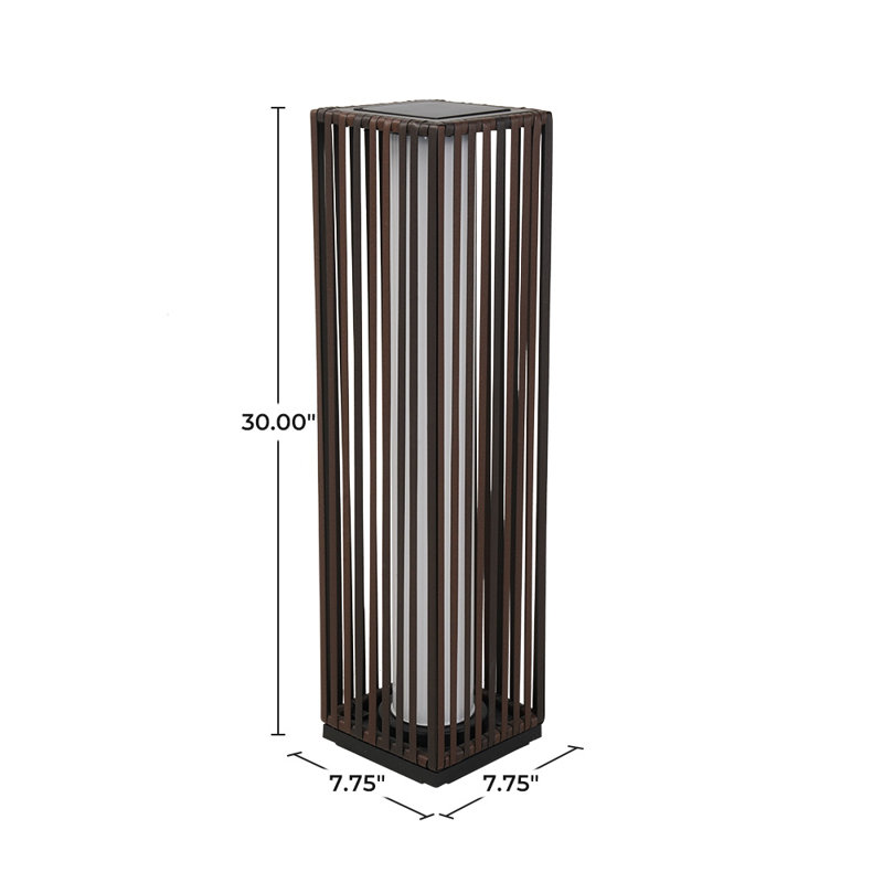 Steel Slim Round Rattan Solar Light (Set Of 2), 2 Lights