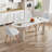 Set of 8 PU Leather Upholstered Kitchen Chairs With Solid Beech Wood Legs-924551338