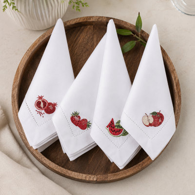 Premium Cotton Fabric Dinner Napkins - Machine Washable 