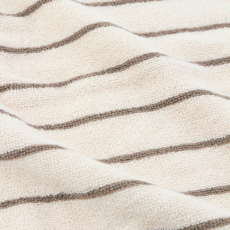 Hebden Narrow Stripe 100% Cotton Hand Towel, Brown/Cream