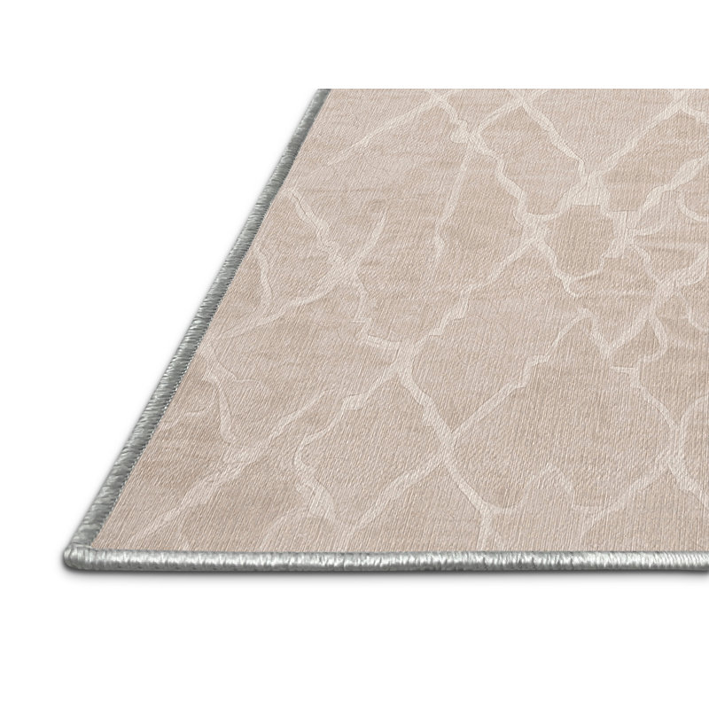 Machine Washable Beige Area Rug, Rectangle 3' x  5'