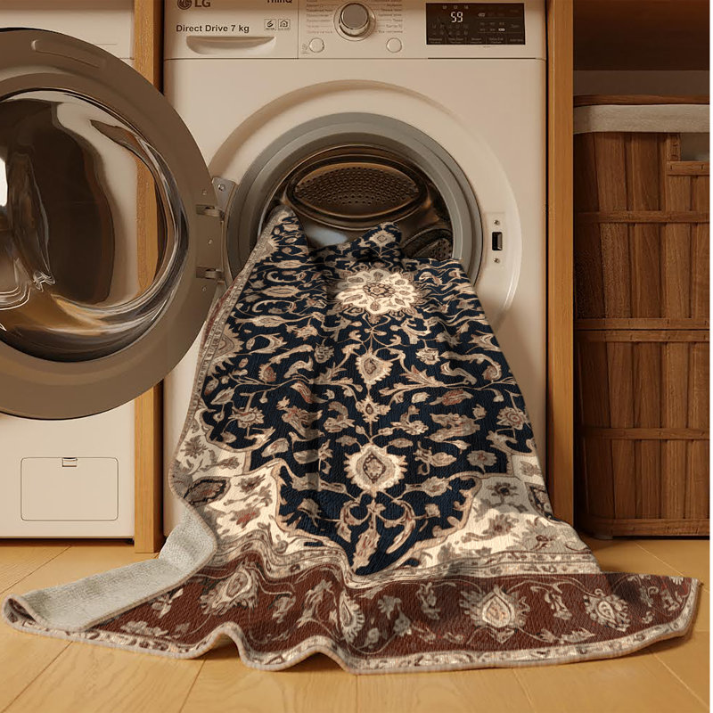 Machine Washable Persian Brown Area Rug, Rectangle 2' x 3'