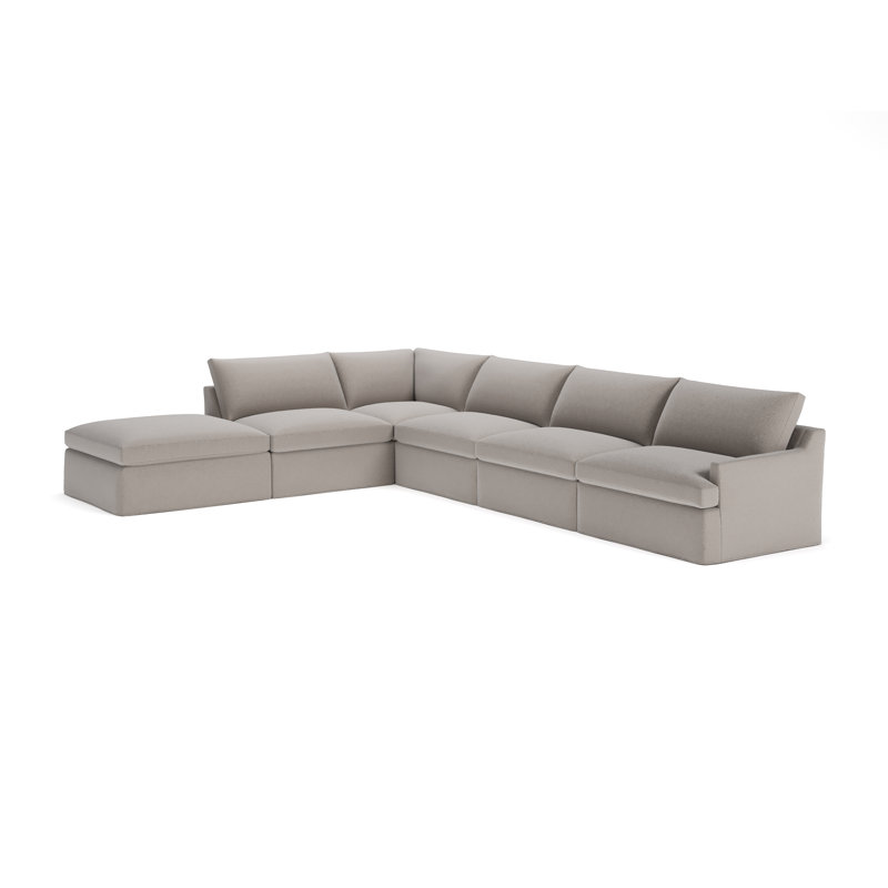 Canapé modulaire 6 pièces Wrenley, Boucle Apollo Pebble, Orienté à gauche (vu de face)