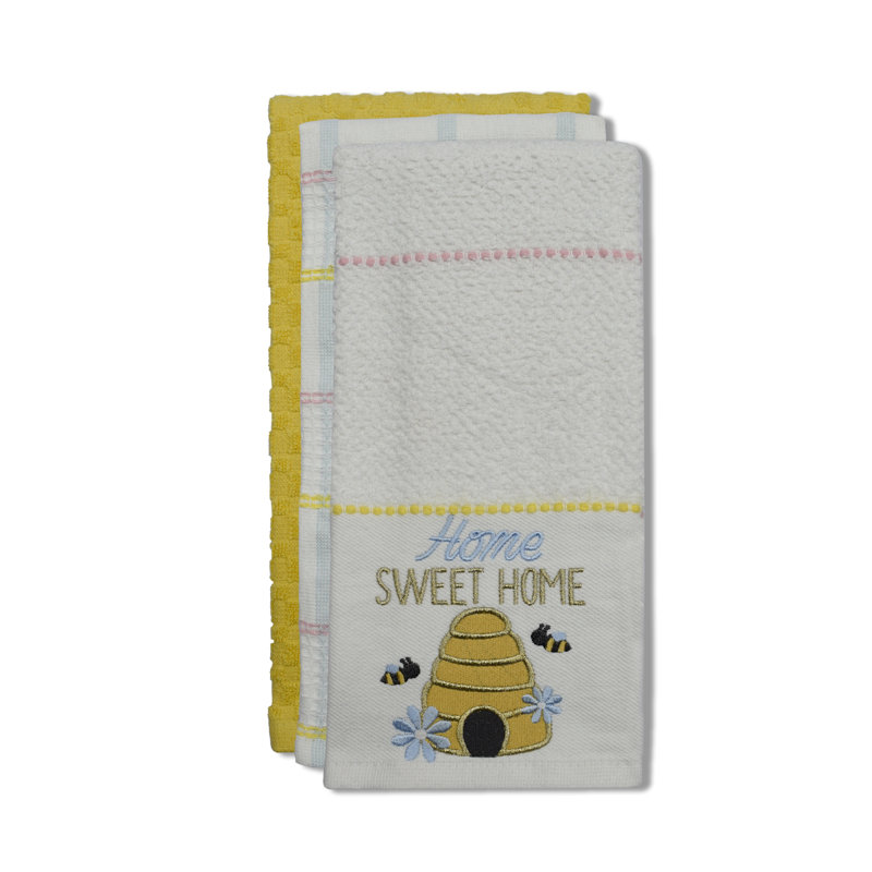 Super Absorbent 3 Pack Cotton Tea Towels - Home Sweet Home