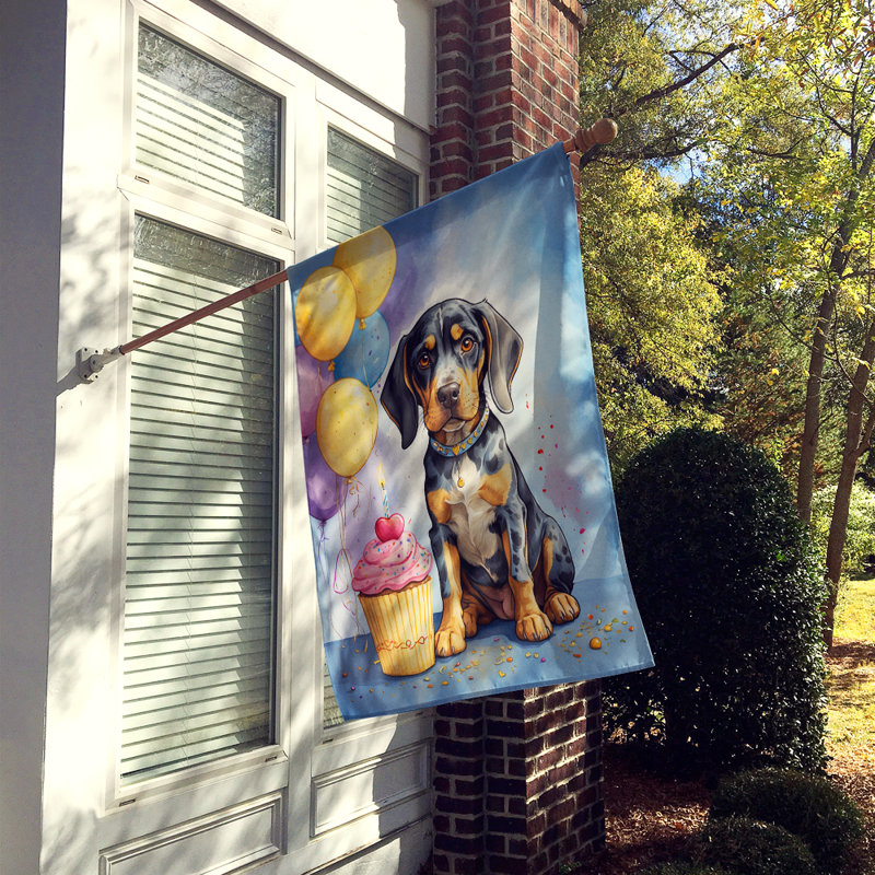 Drapeau «Happy Birthday House», Bluetick Coonhound