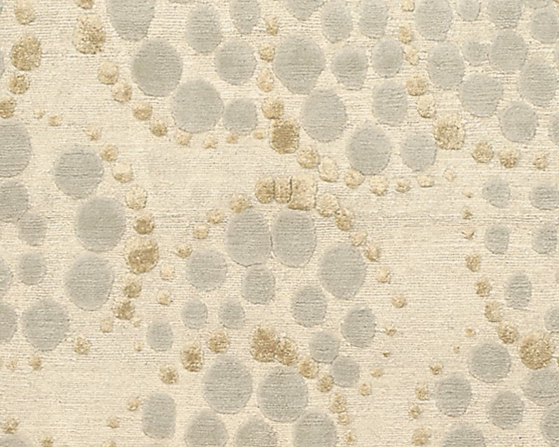 Effervescence Polka Dots Area Rug in Neutral/White, Rectangle 6' x 9'