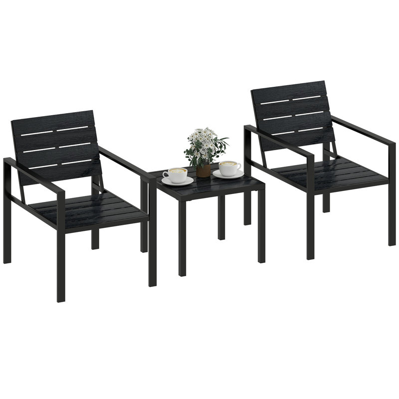 2 - Person Patio Dining Set with Square Table, Grey