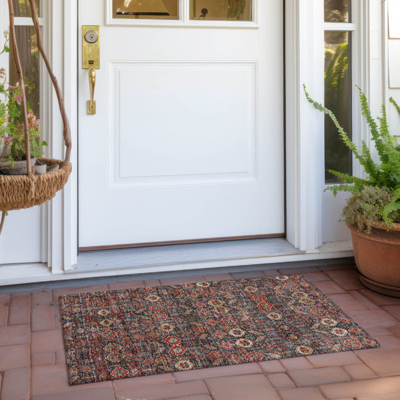 Sonja Washable Floral Indoor / Outdoor Rug, Rectangle 1'8" x 2'6"