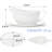 Gravy Boat with Saucer, Large White Ceramic
