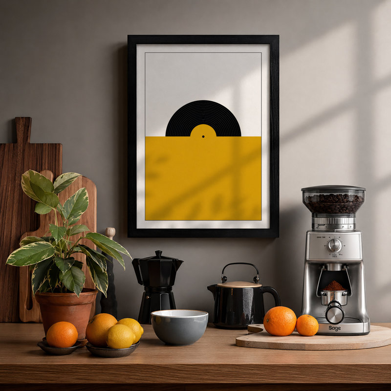 Record In Gold Minimalist - Print, A1 - 84.1 x 59.4 cm, Black
