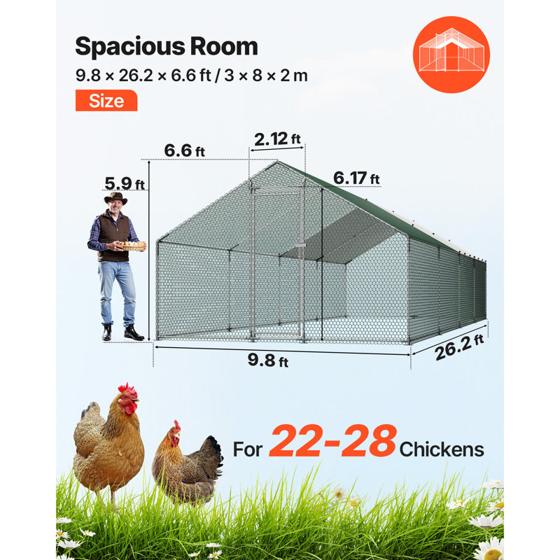 Cage à lapin 118,11 x 314,96 x 78,74 po, enclos en cuivre gris avec ventilation