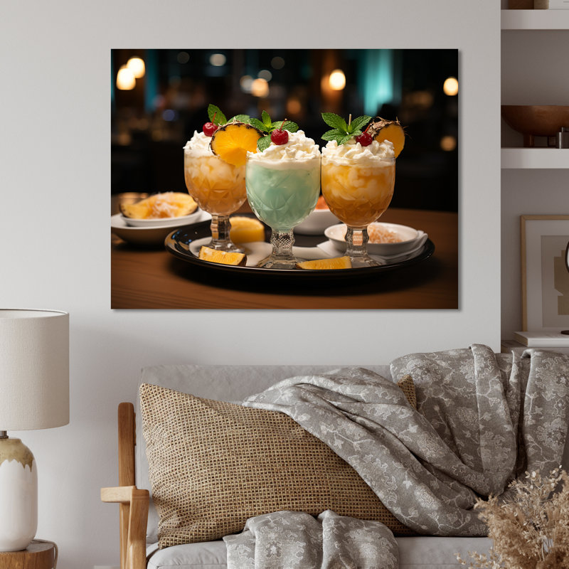 Verre tropical avec cocktail «Oasis tropicale» - MT136710, H 12 po x l 20 po x P 1 po