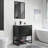 30'' Modern Single Bathroom Vanity Set with Sink Top, Faucet, Open Shelf, Metal Frame-517339625