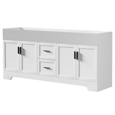Base de meuble-lavabo double 72 po sur pied, peinte à la main, lavabo non inclus, assemblage requis